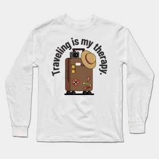 traveling is my therapy Long Sleeve T-Shirt